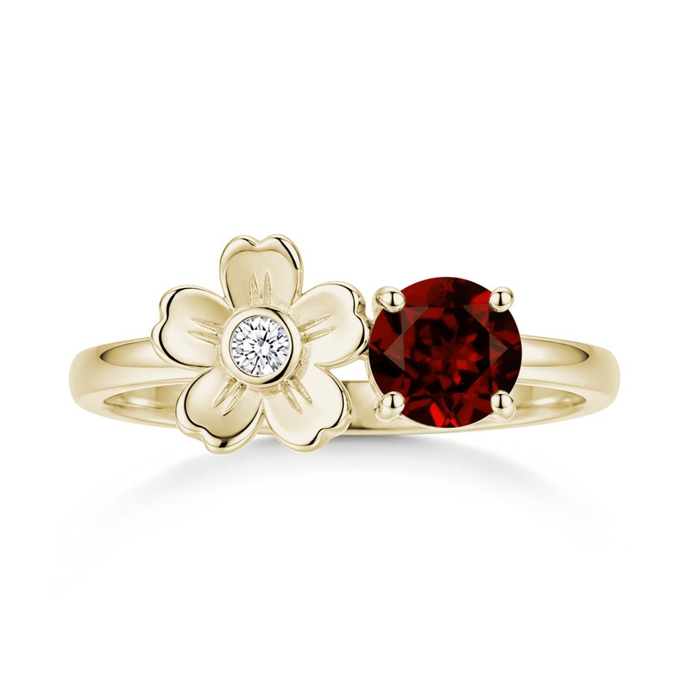 Round Shaped Morganite Flower Ring - LUO Jewelry #gemstone_Garnet