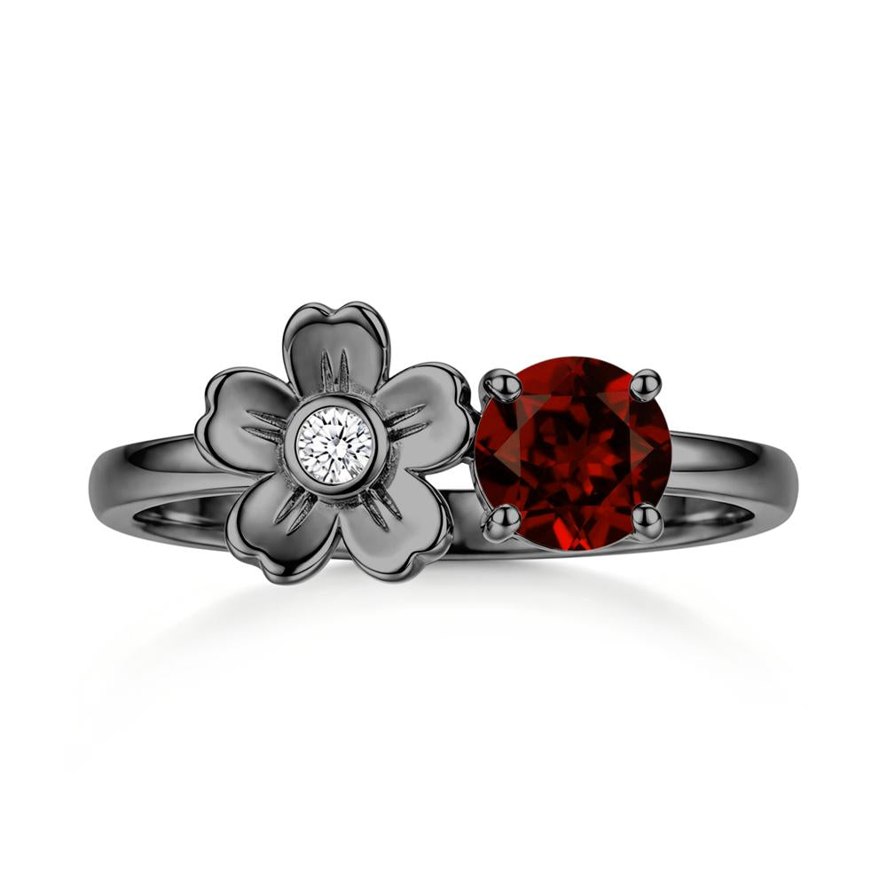 Round Shaped Morganite Flower Ring - LUO Jewelry #gemstone_Garnet