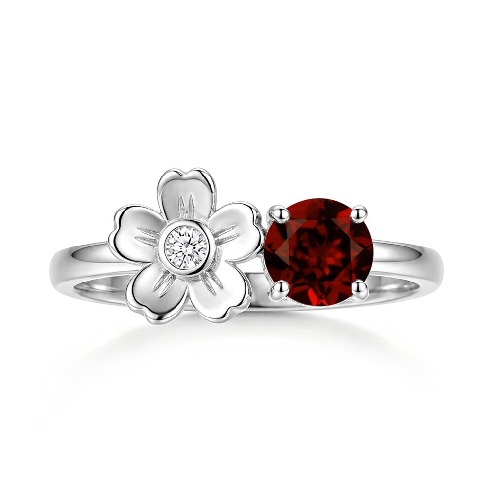 Round Shaped Morganite Flower Ring - LUO Jewelry #gemstone_Garnet