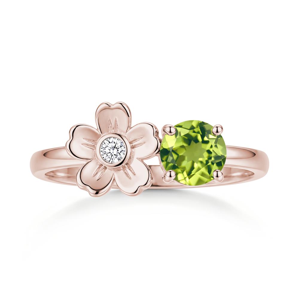 Round Shaped Morganite Flower Ring - LUO Jewelry #gemstone_Peridot