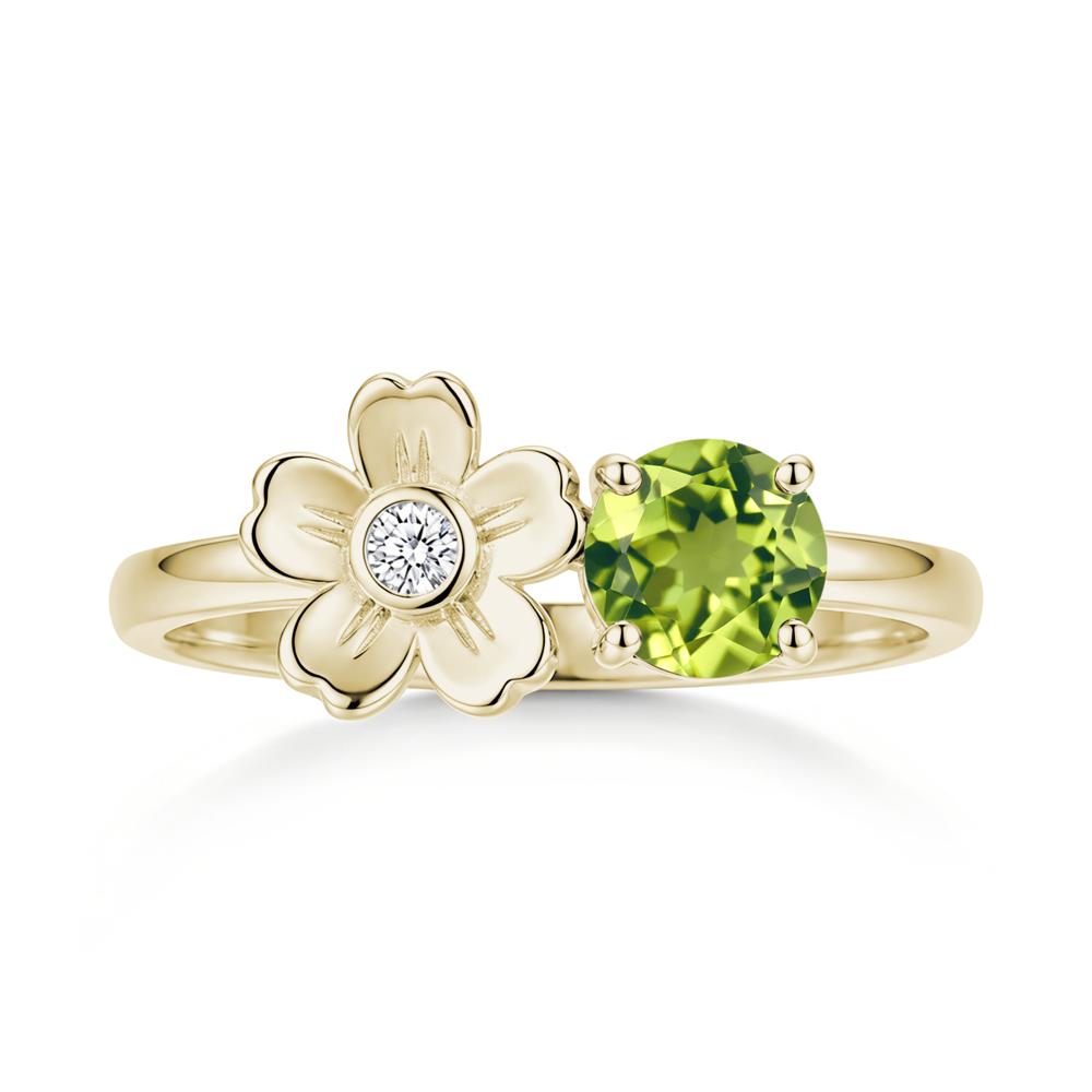 Round Shaped Morganite Flower Ring - LUO Jewelry #gemstone_Peridot