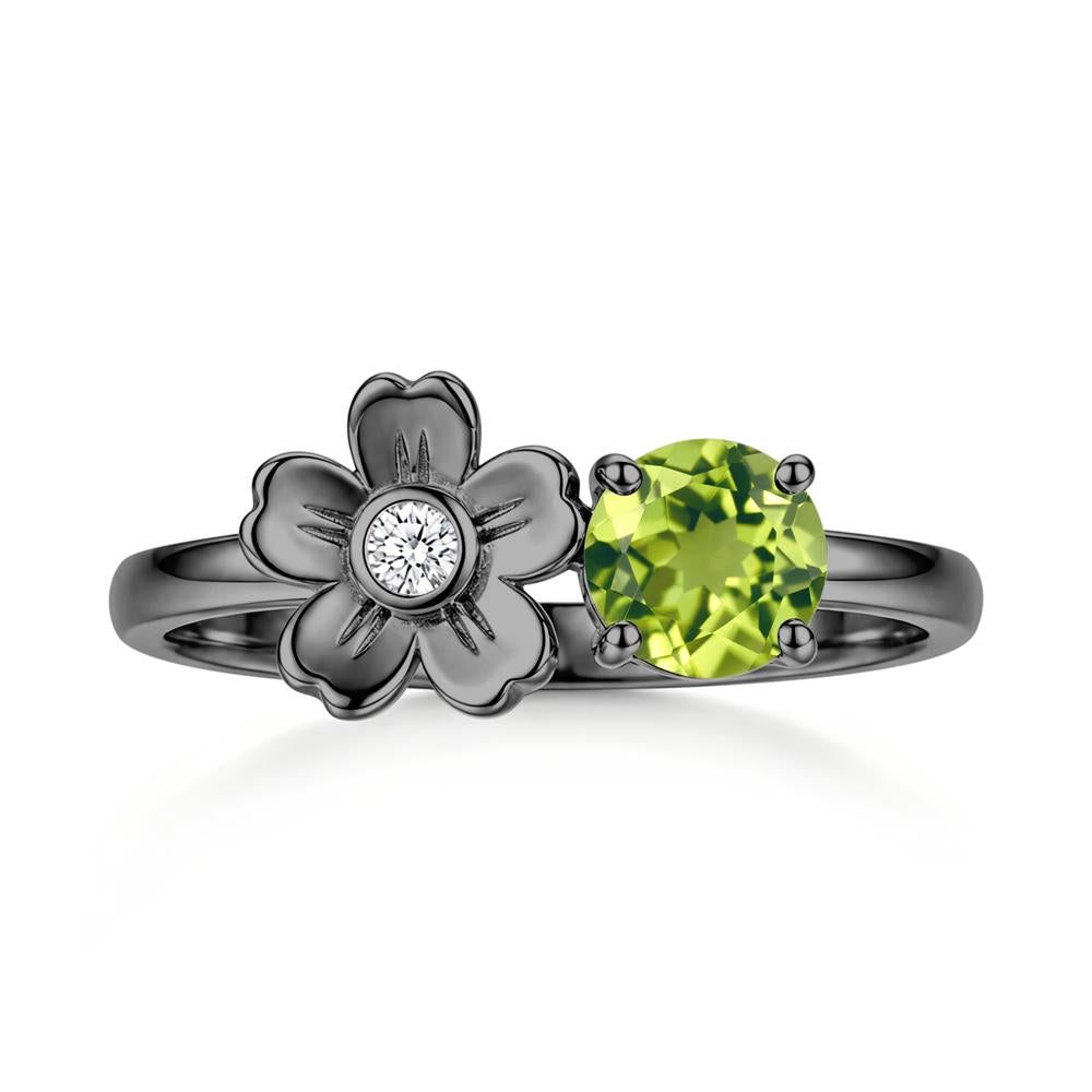 Round Shaped Morganite Flower Ring - LUO Jewelry #gemstone_Peridot