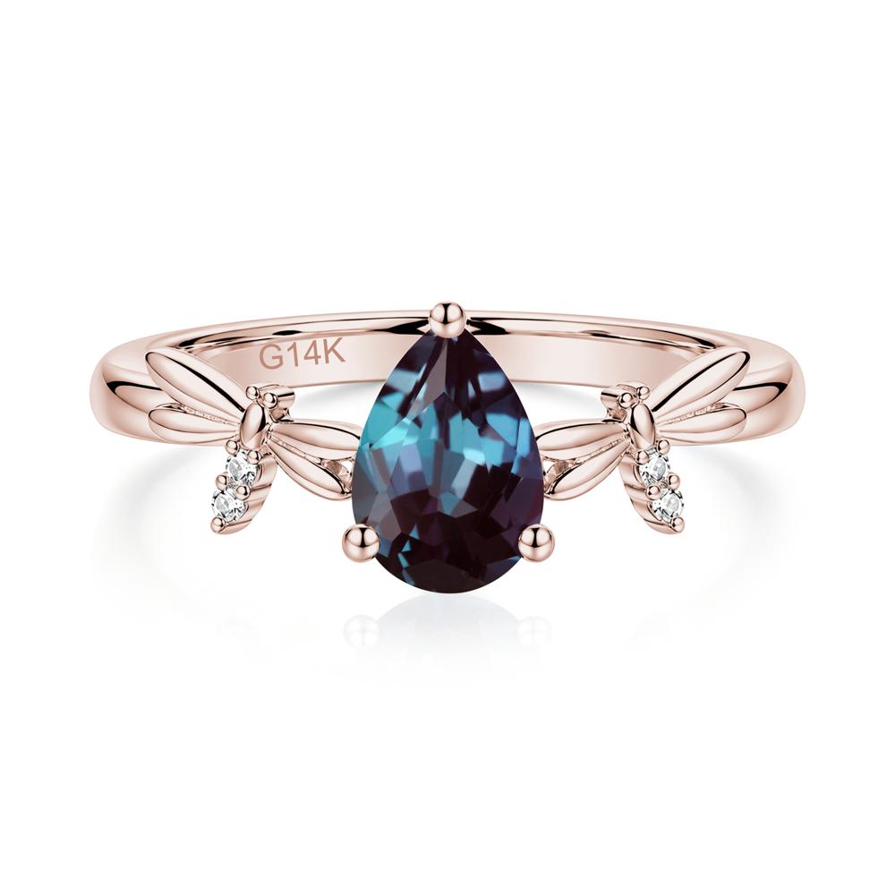 Pear Cut London Blue Topaz Dragonfly Ring - LUO Jewelry #gemstone_Alexandrite