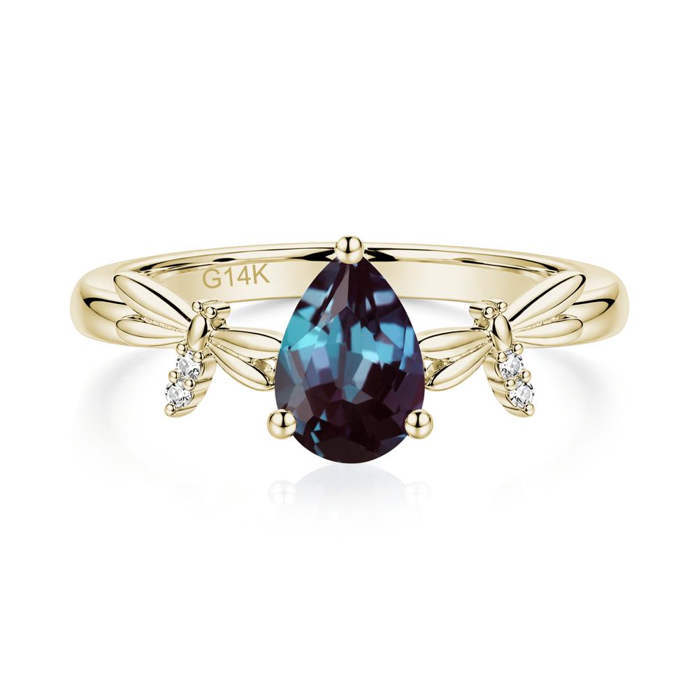 Pear Cut London Blue Topaz Dragonfly Ring - LUO Jewelry #gemstone_Alexandrite