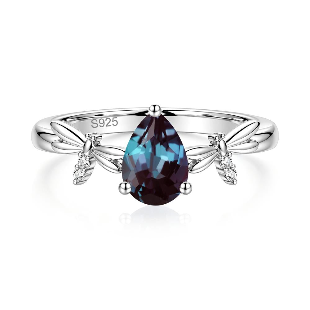 Pear Cut London Blue Topaz Dragonfly Ring - LUO Jewelry #gemstone_Alexandrite