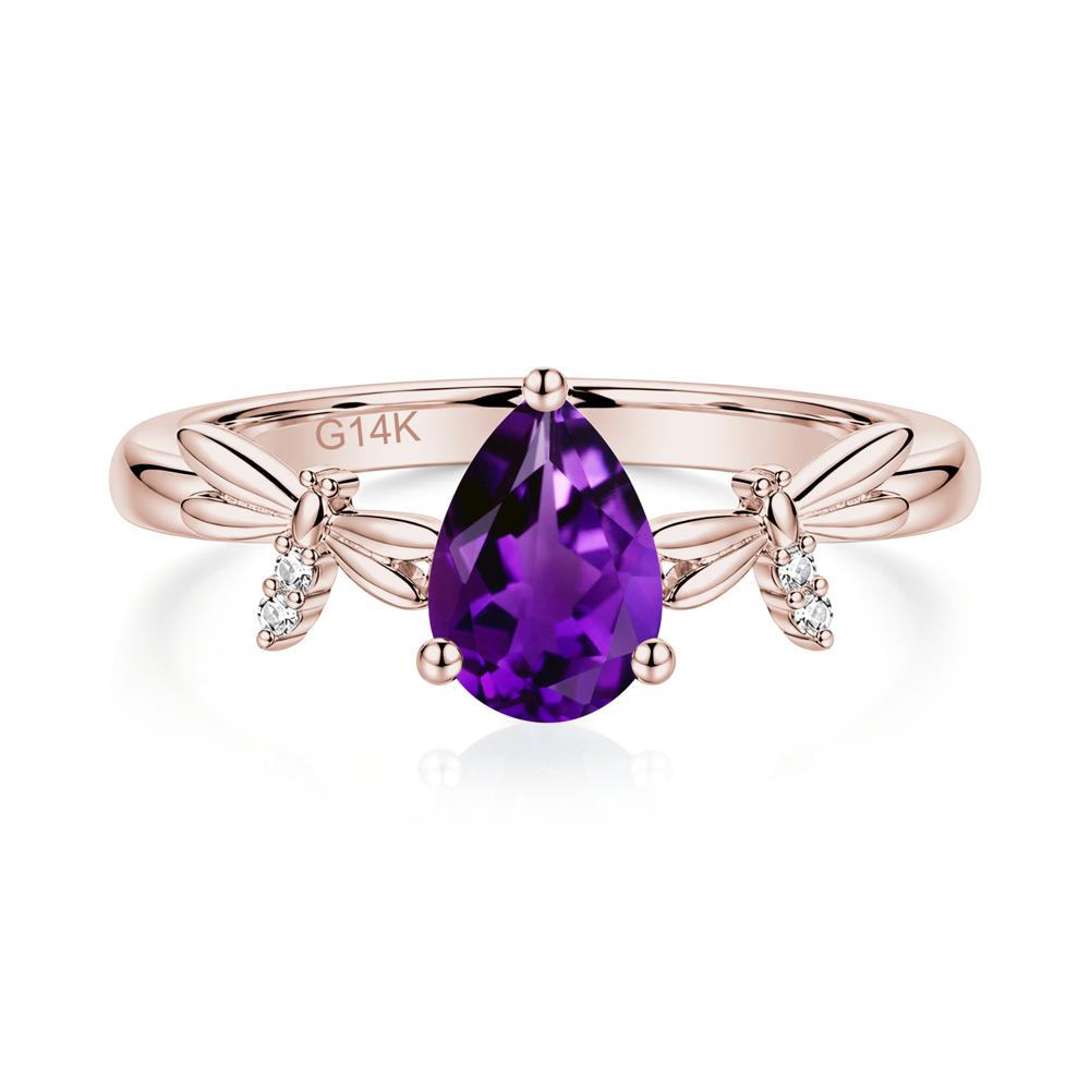 Pear Cut London Blue Topaz Dragonfly Ring - LUO Jewelry #gemstone_Amethyst