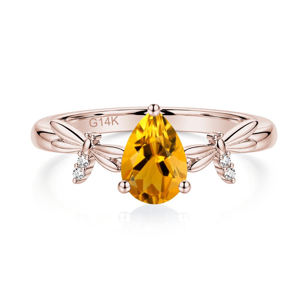 Pear Cut London Blue Topaz Dragonfly Ring - LUO Jewelry #gemstone_Citrine