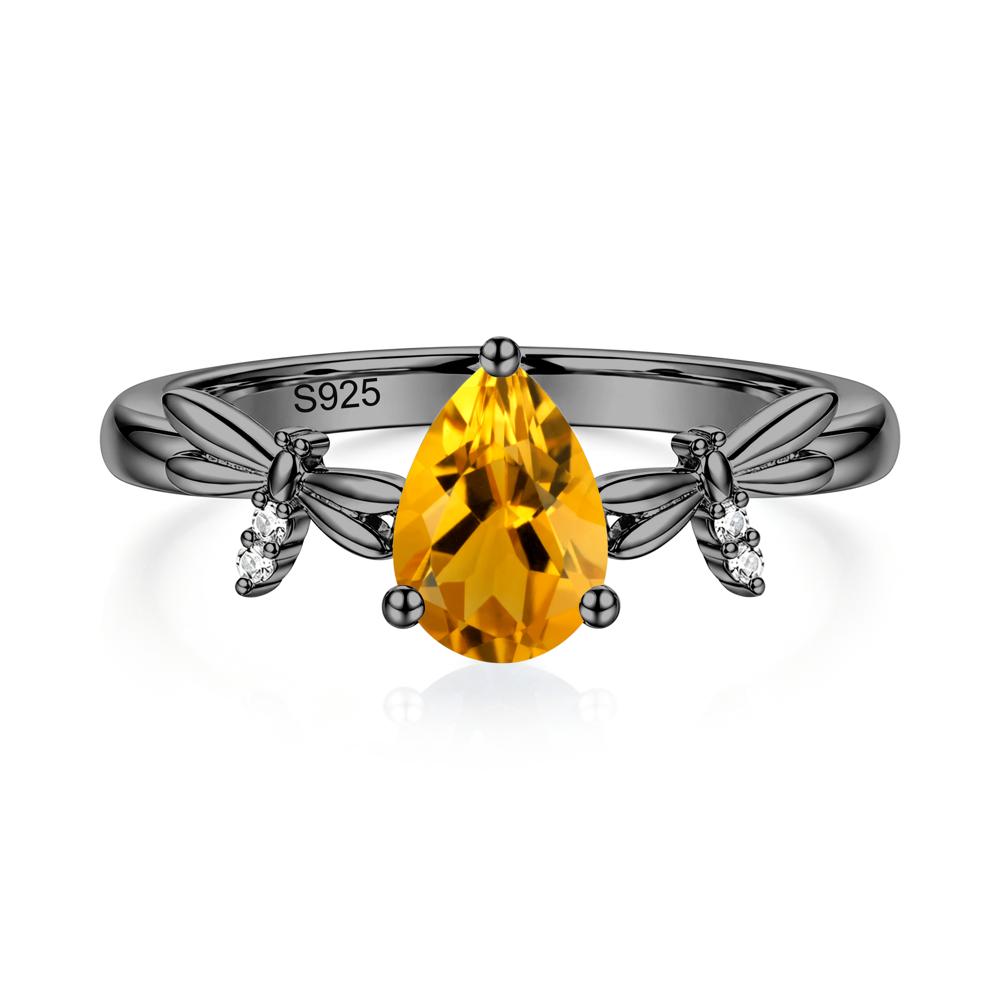 Pear Cut London Blue Topaz Dragonfly Ring - LUO Jewelry #gemstone_Citrine