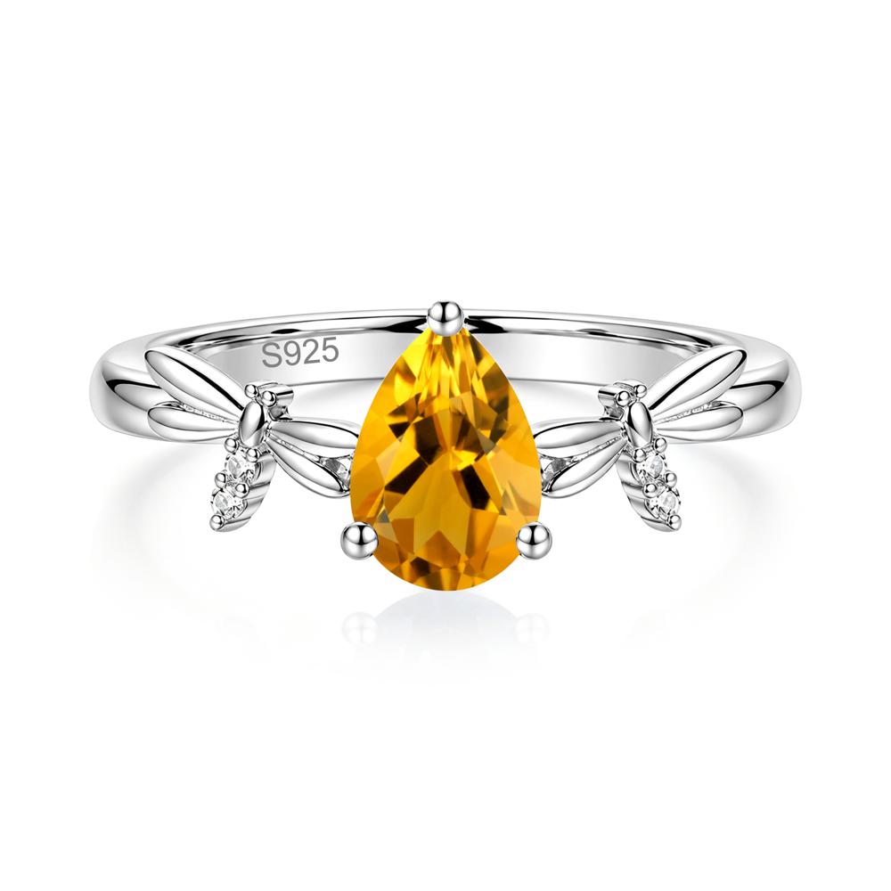 Pear Cut London Blue Topaz Dragonfly Ring - LUO Jewelry #gemstone_Citrine