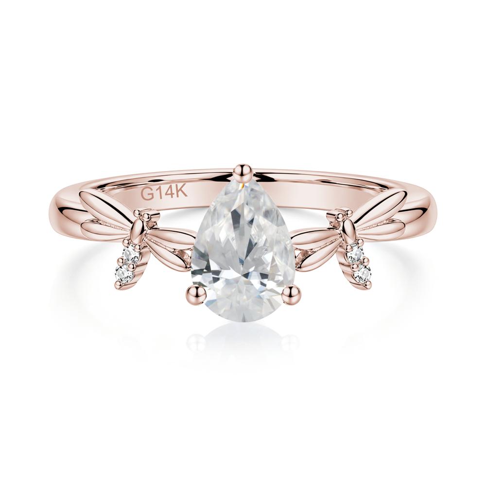Pear Cut London Blue Topaz Dragonfly Ring - LUO Jewelry #gemstone_Cubic Zirconia