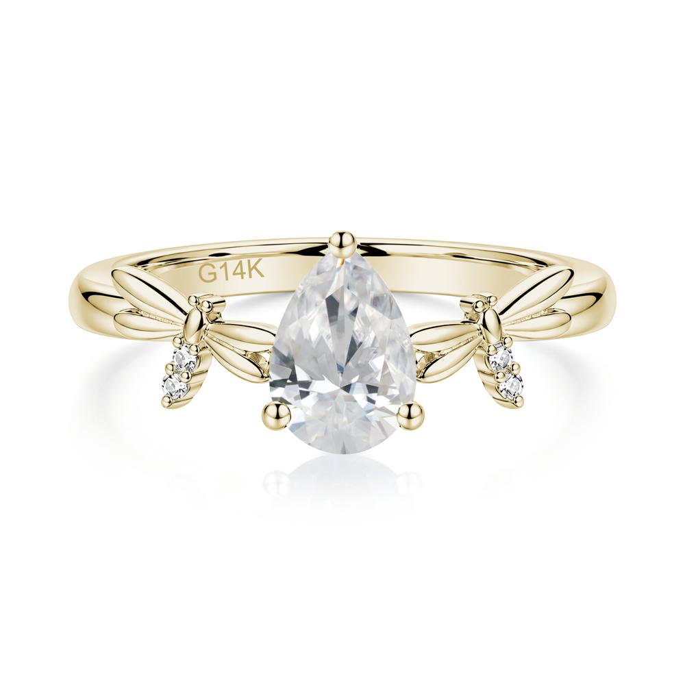 Pear Cut London Blue Topaz Dragonfly Ring - LUO Jewelry #gemstone_Cubic Zirconia