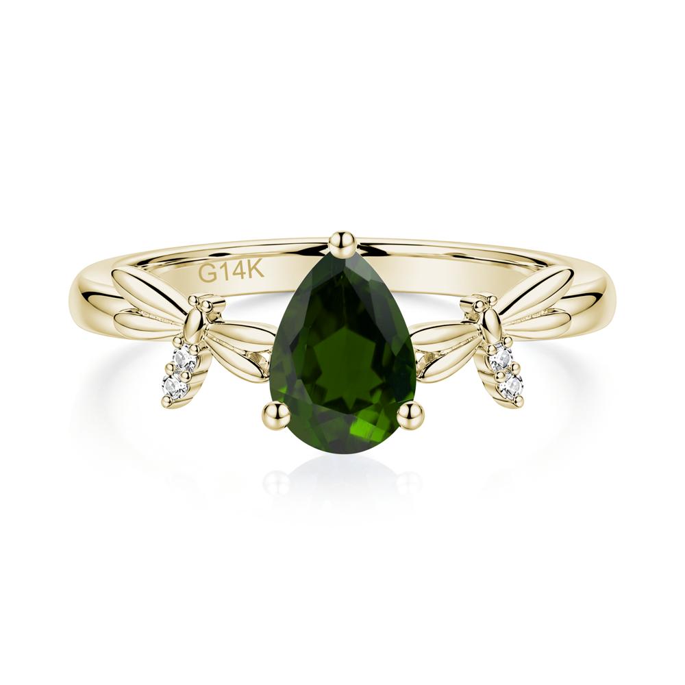 Pear Cut London Blue Topaz Dragonfly Ring - LUO Jewelry #gemstone_Diopside