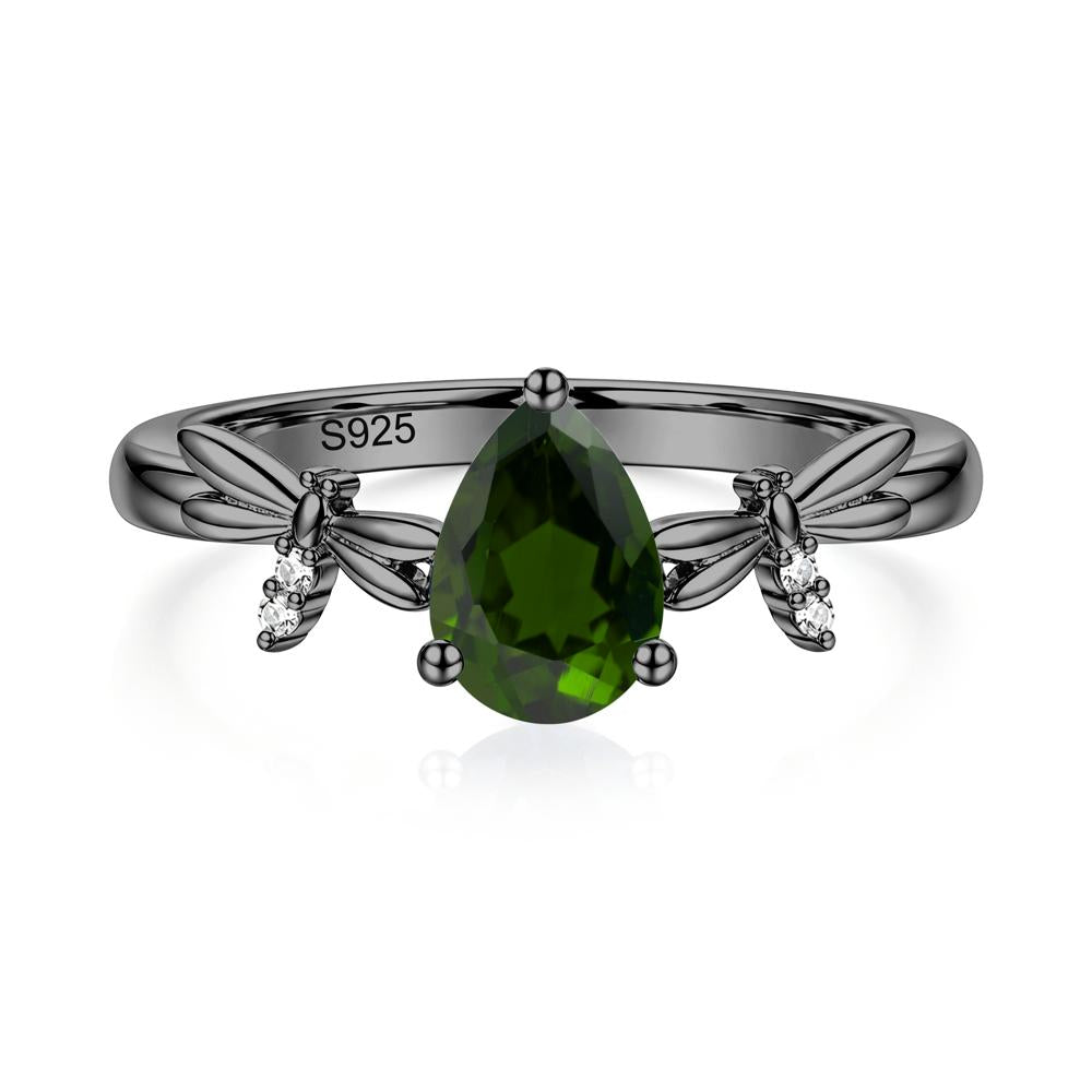 Pear Cut London Blue Topaz Dragonfly Ring - LUO Jewelry #gemstone_Diopside