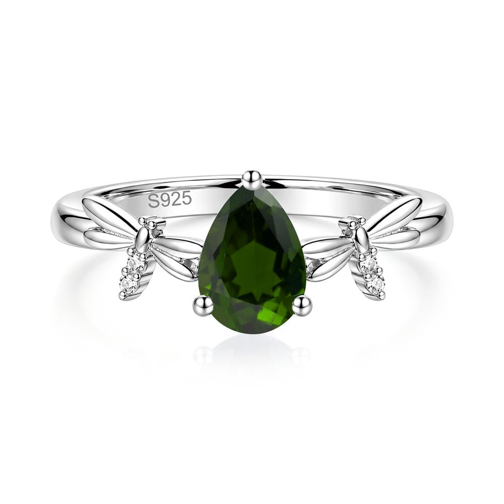 Pear Cut London Blue Topaz Dragonfly Ring - LUO Jewelry #gemstone_Diopside