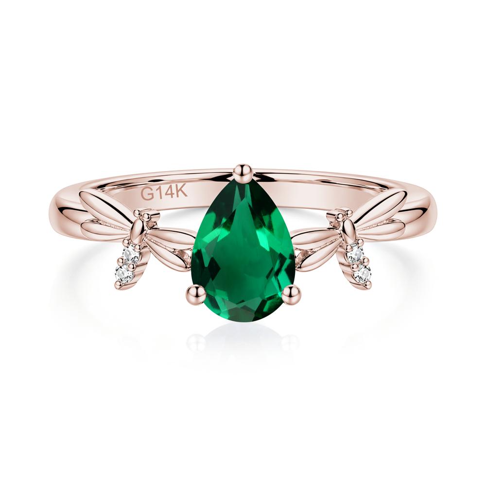 Pear Cut London Blue Topaz Dragonfly Ring - LUO Jewelry #gemstone_Emerald