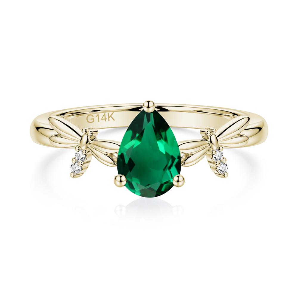 Pear Cut London Blue Topaz Dragonfly Ring - LUO Jewelry #gemstone_Emerald