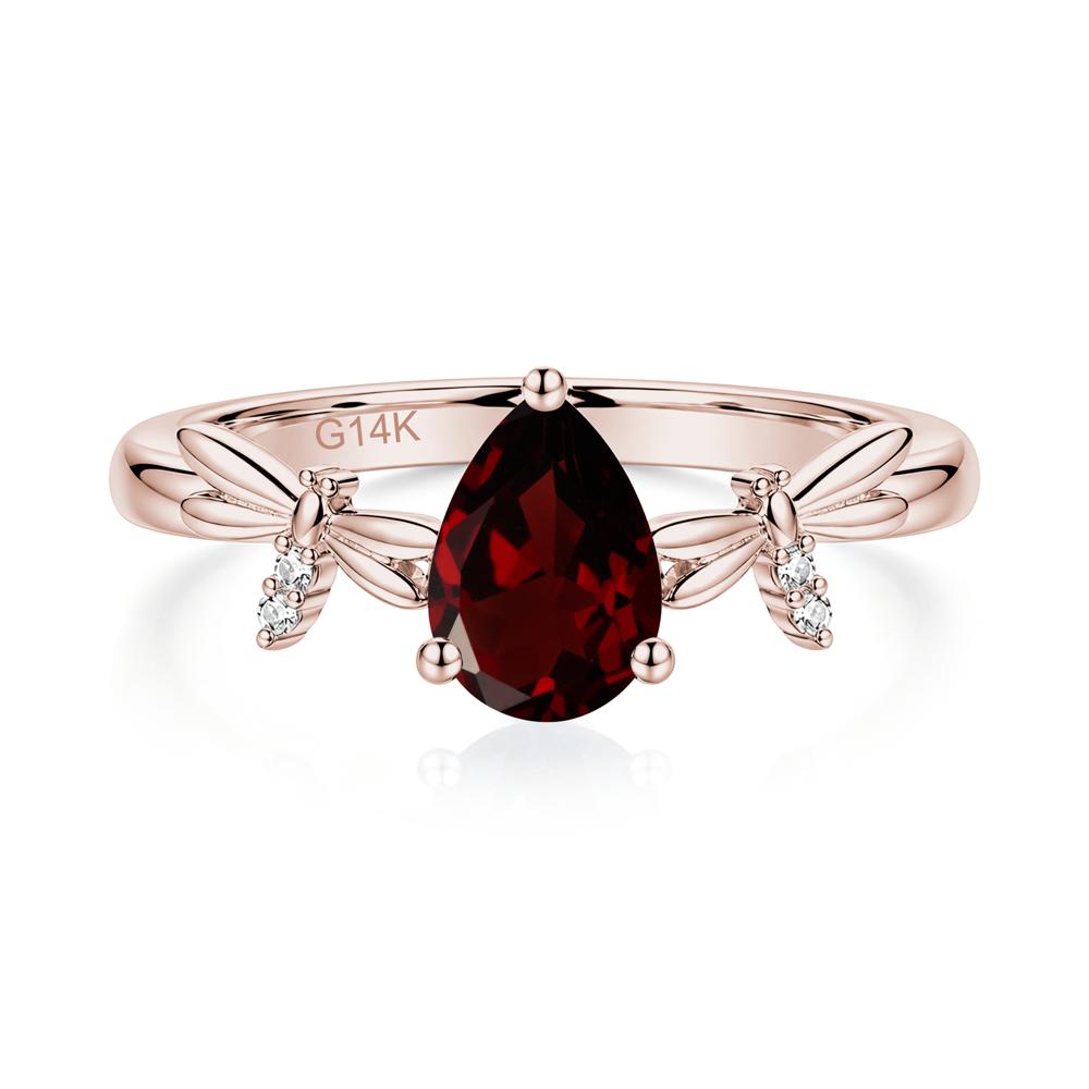 Pear Cut London Blue Topaz Dragonfly Ring - LUO Jewelry #gemstone_Garnet