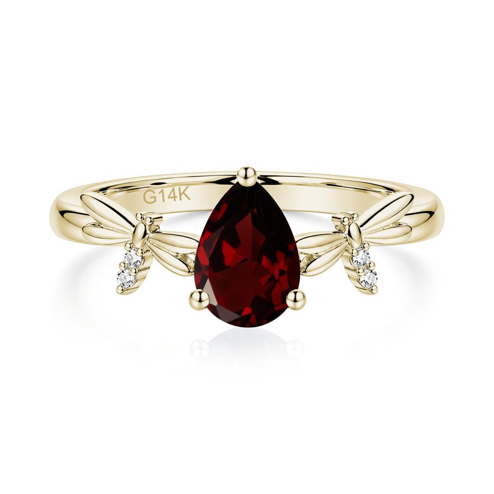 Pear Cut London Blue Topaz Dragonfly Ring - LUO Jewelry #gemstone_Garnet