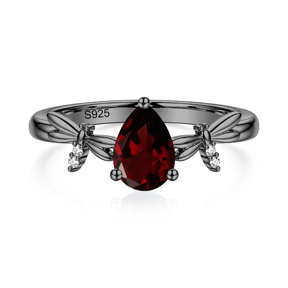 Pear Cut London Blue Topaz Dragonfly Ring - LUO Jewelry #gemstone_Garnet