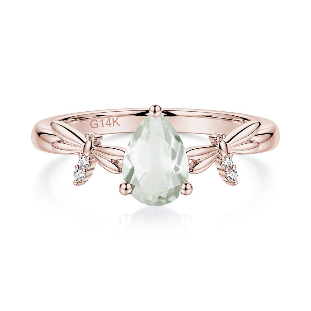 Pear Cut London Blue Topaz Dragonfly Ring - LUO Jewelry #gemstone_Green Amethyst