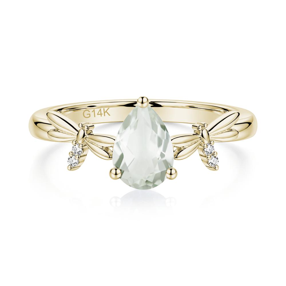 Pear Cut London Blue Topaz Dragonfly Ring - LUO Jewelry #gemstone_Green Amethyst