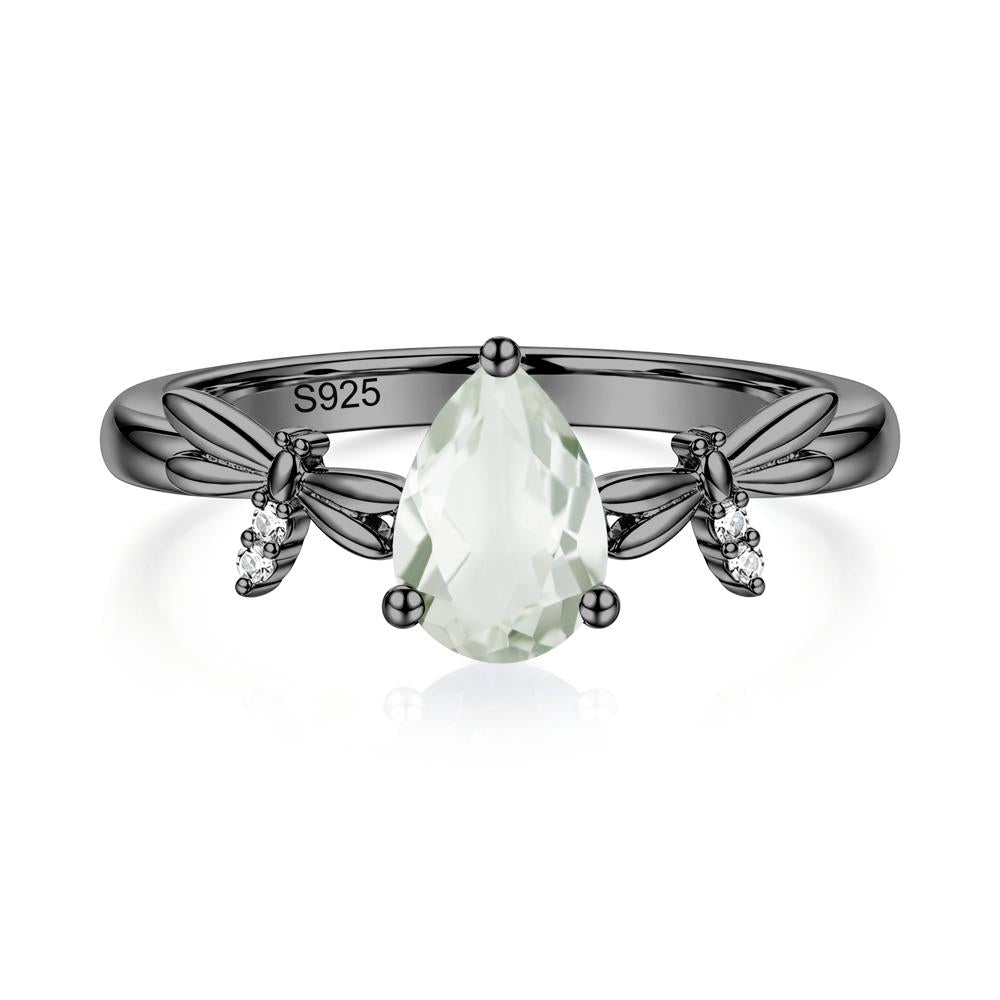 Pear Cut London Blue Topaz Dragonfly Ring - LUO Jewelry #gemstone_Green Amethyst