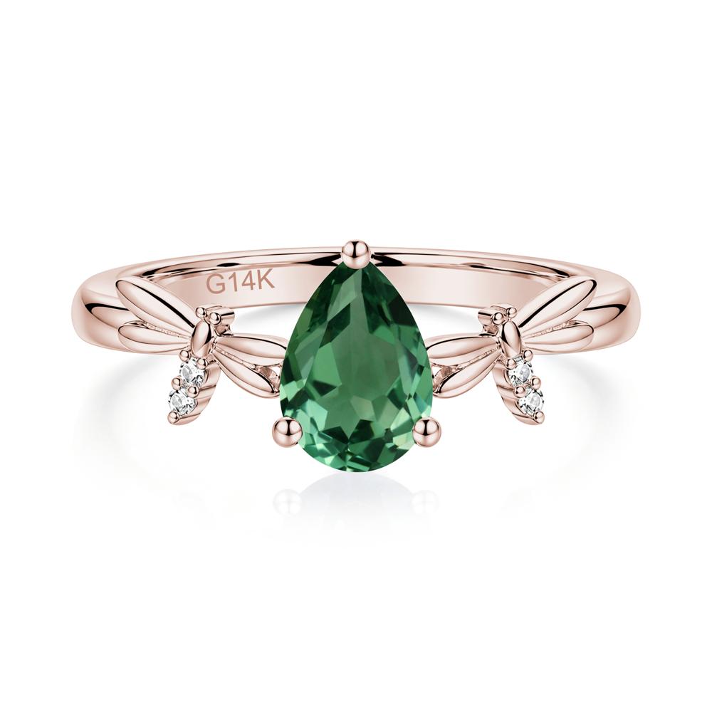 Pear Cut London Blue Topaz Dragonfly Ring - LUO Jewelry #gemstone_Green Sapphire