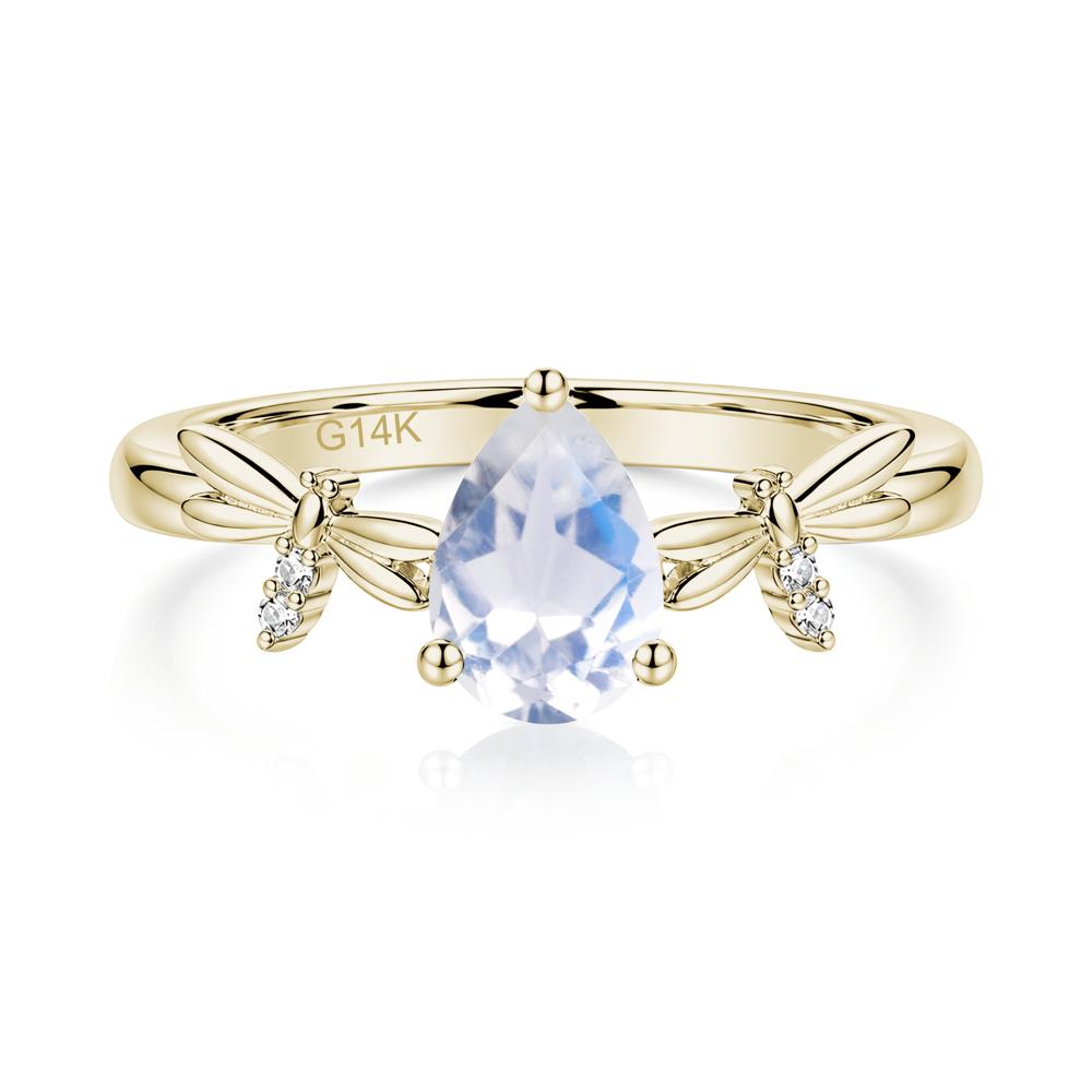 Pear Cut London Blue Topaz Dragonfly Ring - LUO Jewelry #gemstone_Moonstone