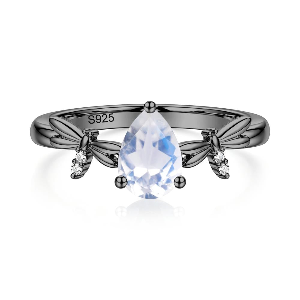 Pear Cut London Blue Topaz Dragonfly Ring - LUO Jewelry #gemstone_Moonstone