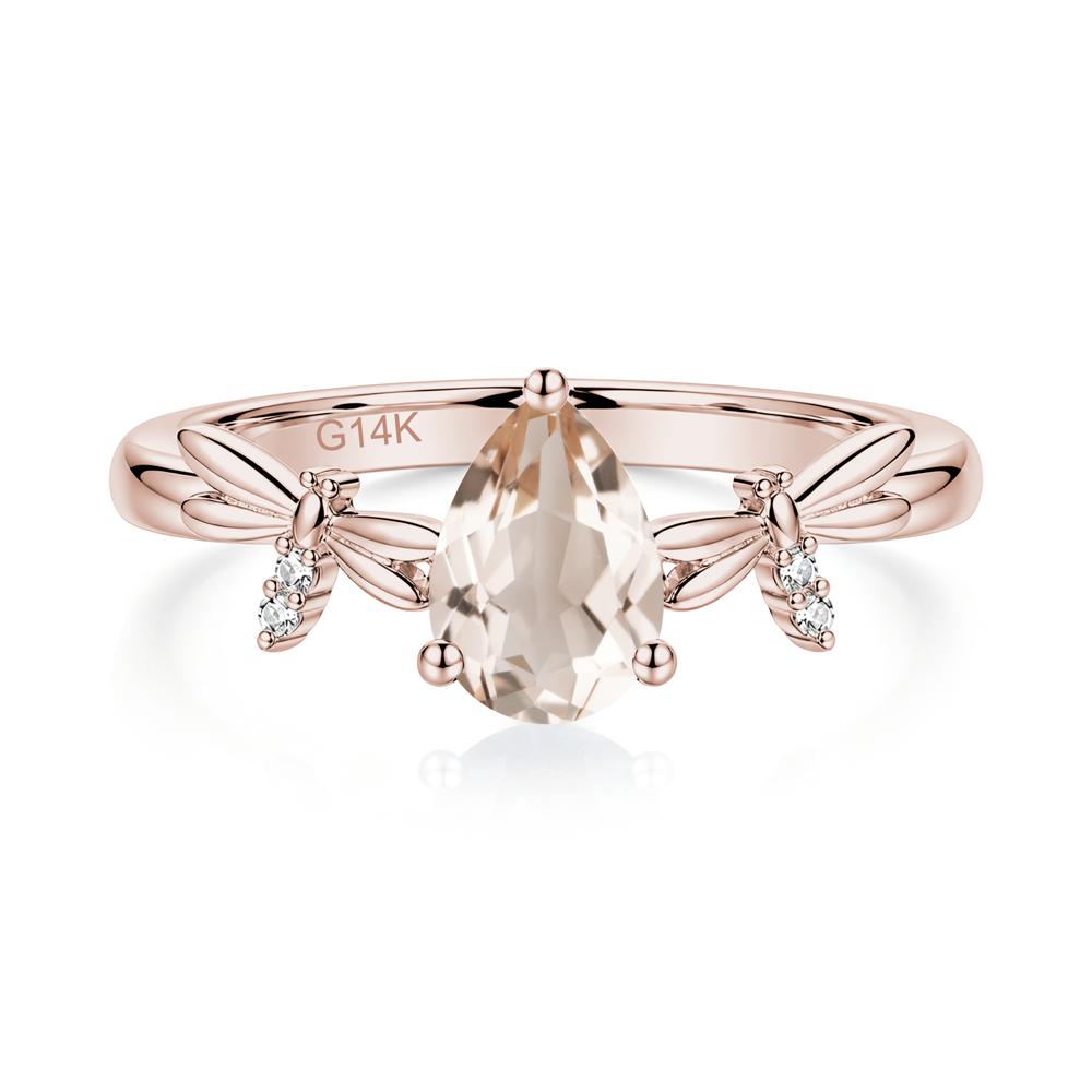 Pear Cut London Blue Topaz Dragonfly Ring - LUO Jewelry #gemstone_Morganite
