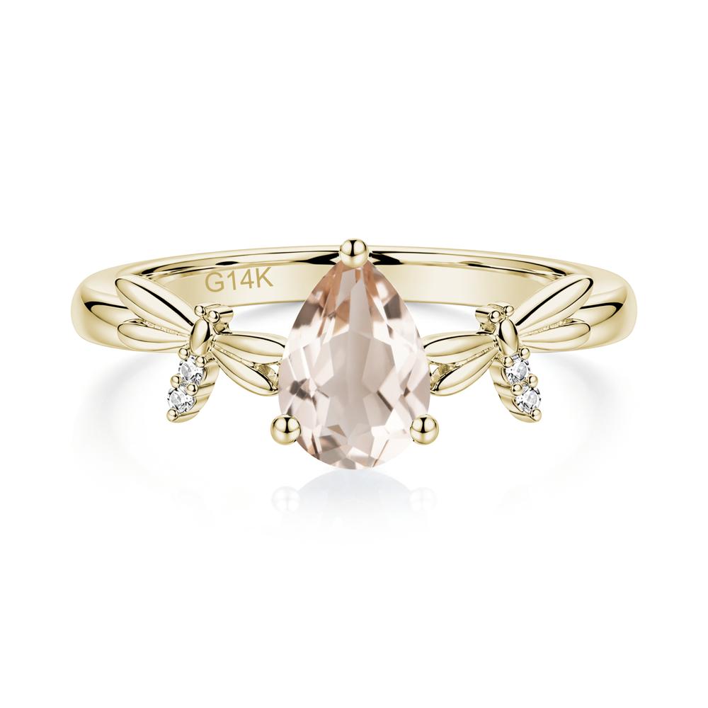 Pear Cut London Blue Topaz Dragonfly Ring - LUO Jewelry #gemstone_Morganite