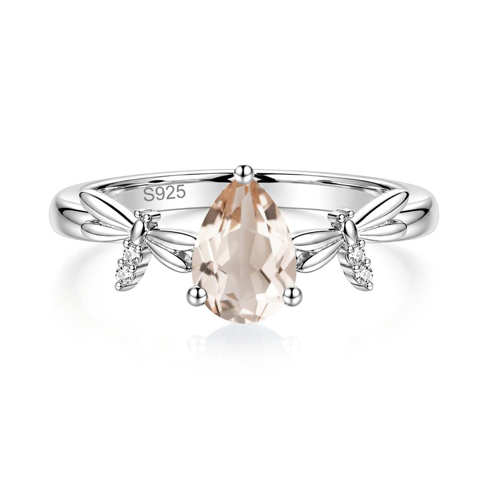 Pear Cut London Blue Topaz Dragonfly Ring - LUO Jewelry #gemstone_Morganite