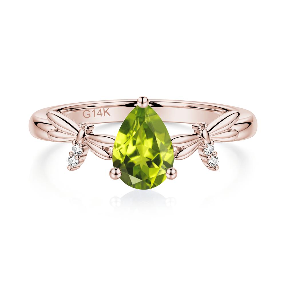 Pear Cut London Blue Topaz Dragonfly Ring - LUO Jewelry #gemstone_Peridot