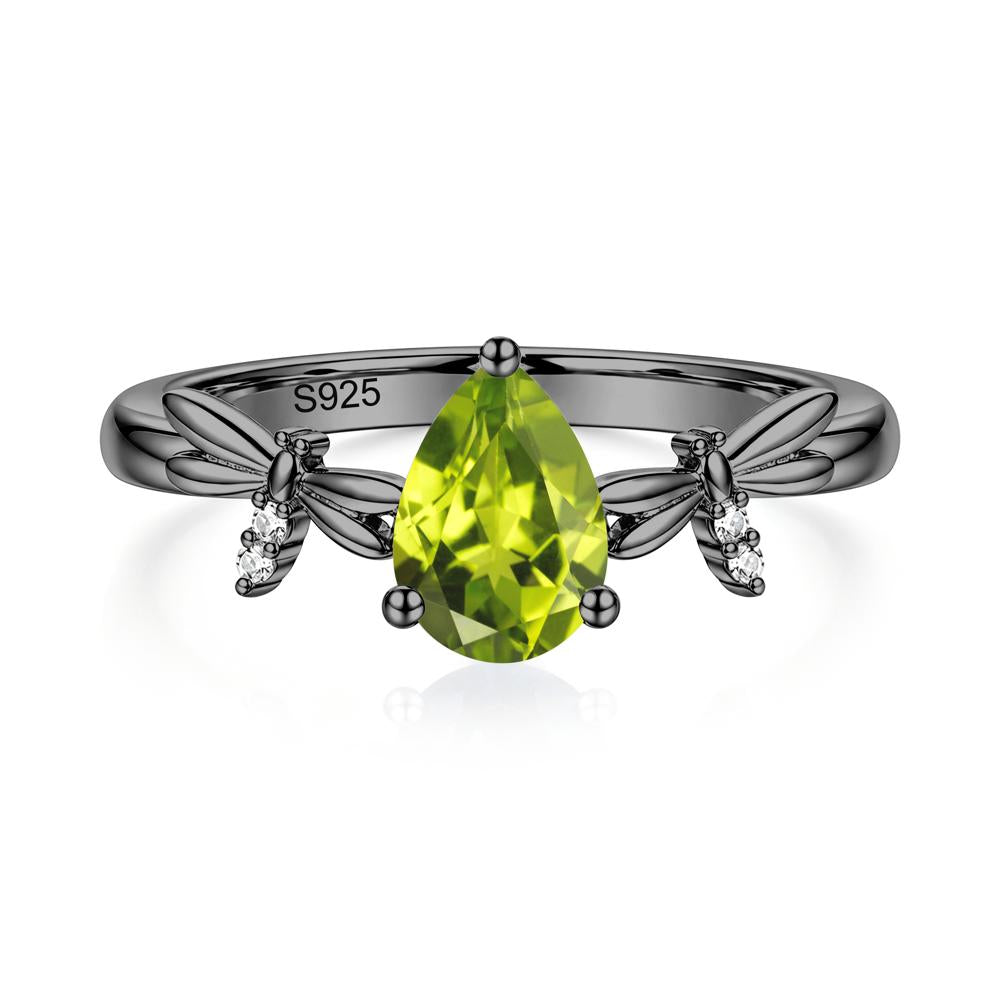 Pear Cut London Blue Topaz Dragonfly Ring - LUO Jewelry #gemstone_Peridot