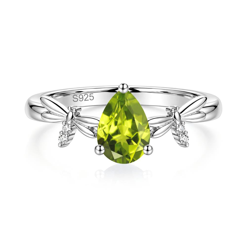 Pear Cut London Blue Topaz Dragonfly Ring - LUO Jewelry #gemstone_Peridot