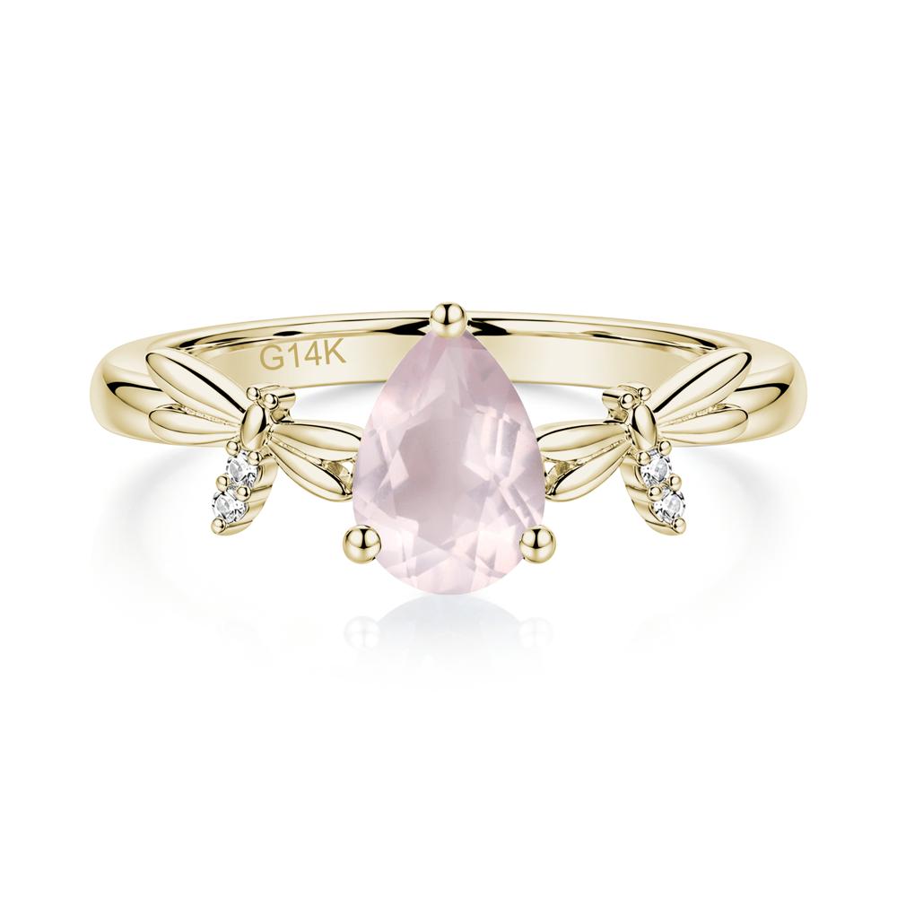 Pear Cut London Blue Topaz Dragonfly Ring - LUO Jewelry #gemstone_Rose Quartz
