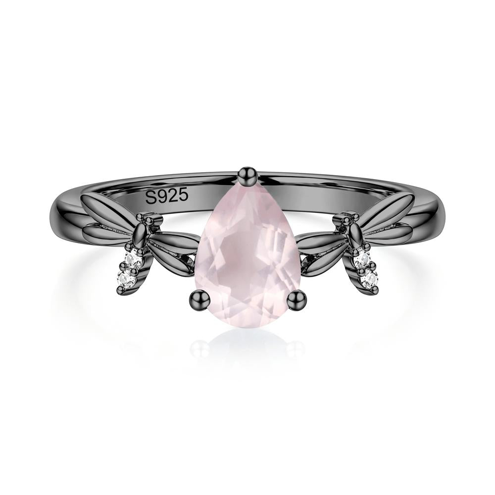 Pear Cut London Blue Topaz Dragonfly Ring - LUO Jewelry #gemstone_Rose Quartz