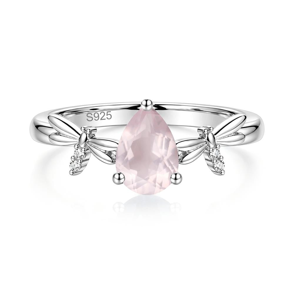 Pear Cut London Blue Topaz Dragonfly Ring - LUO Jewelry #gemstone_Rose Quartz