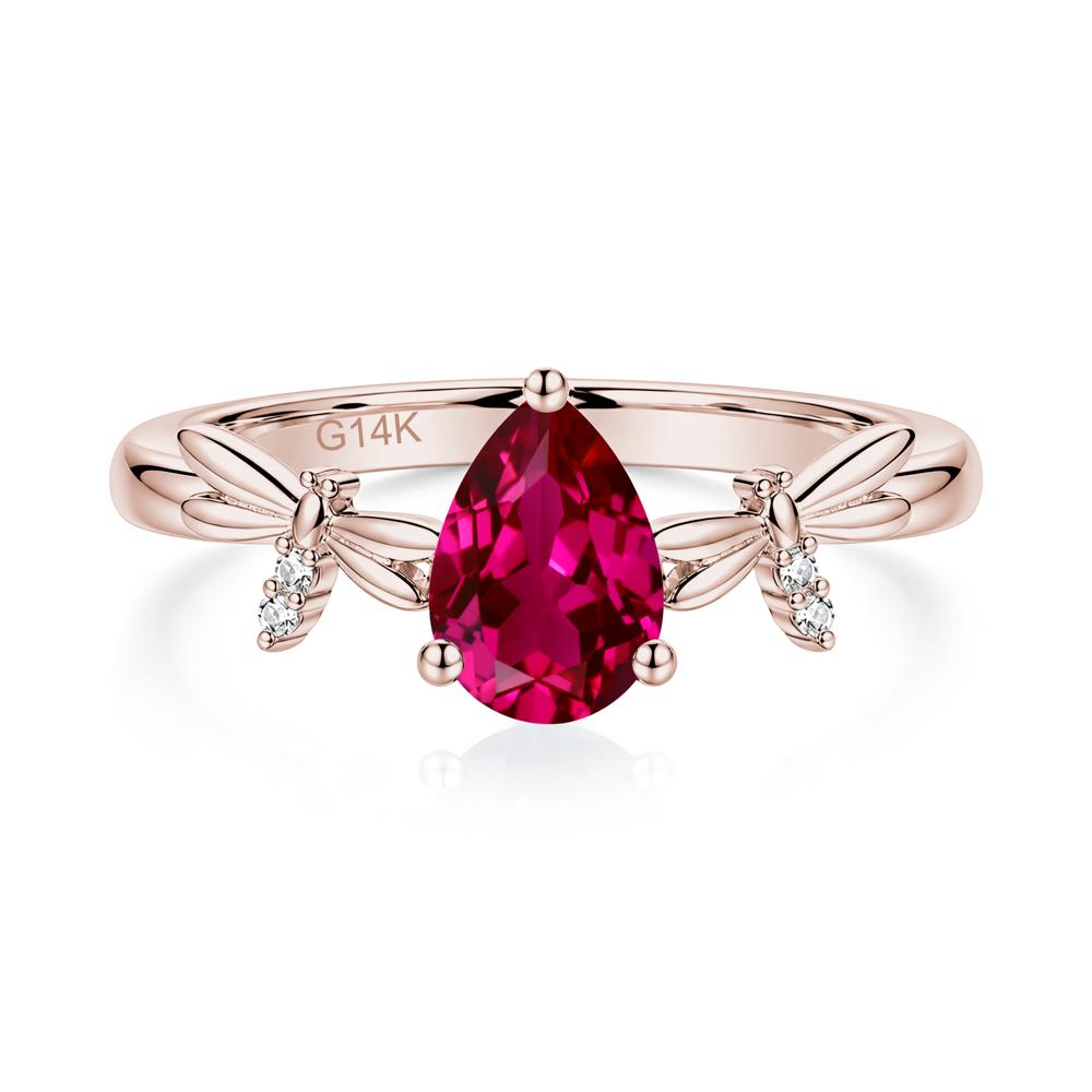 Pear Cut London Blue Topaz Dragonfly Ring - LUO Jewelry #gemstone_Ruby
