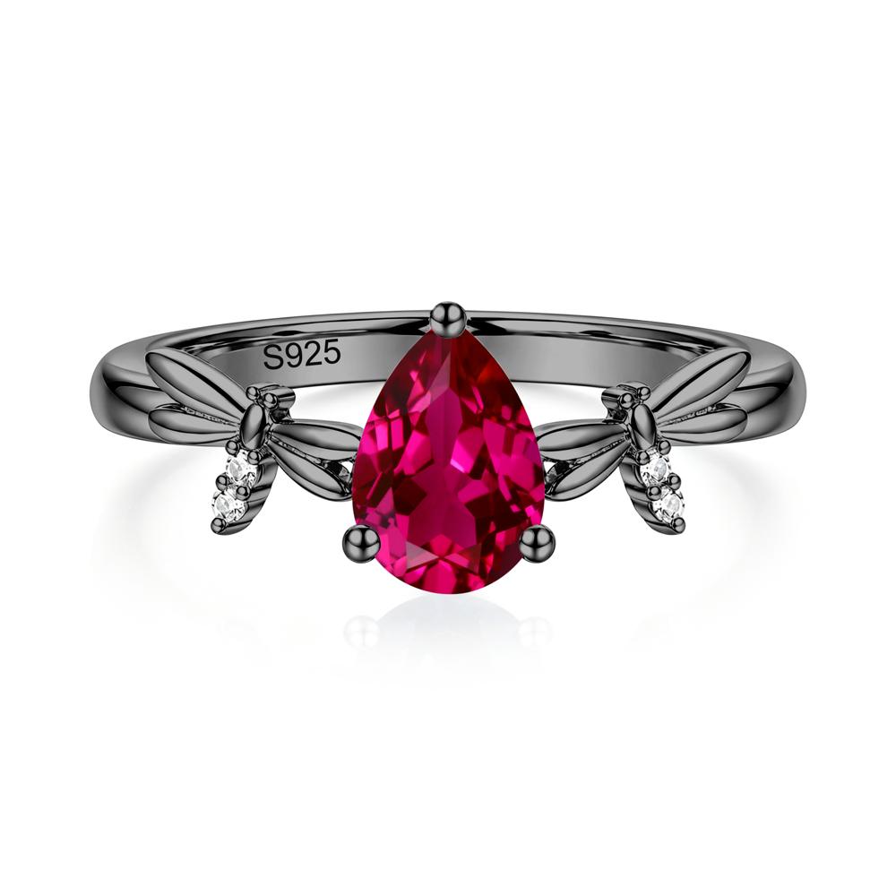 Pear Cut London Blue Topaz Dragonfly Ring - LUO Jewelry #gemstone_Ruby