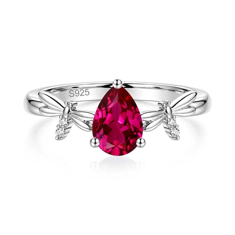 Pear Cut London Blue Topaz Dragonfly Ring - LUO Jewelry #gemstone_Ruby