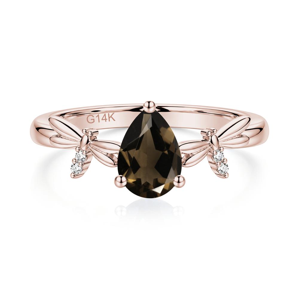 Pear Cut London Blue Topaz Dragonfly Ring - LUO Jewelry #gemstone_Smoky Quartz