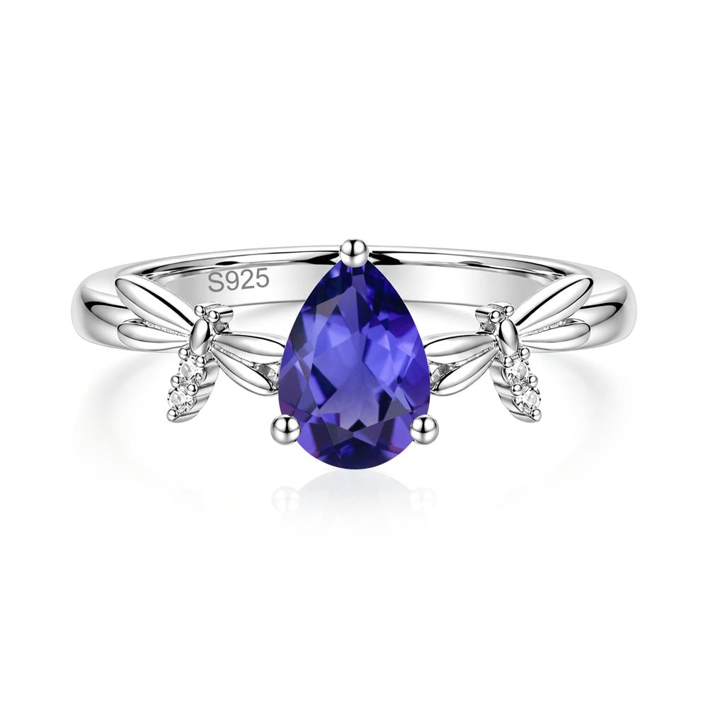 Pear Cut London Blue Topaz Dragonfly Ring - LUO Jewelry #gemstone_Tanzanite