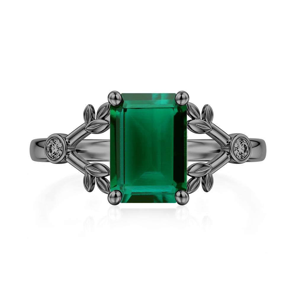 Emerald Cut Amethyst Leaf Split Ring - LUO Jewelry #gemstone_Emerald
