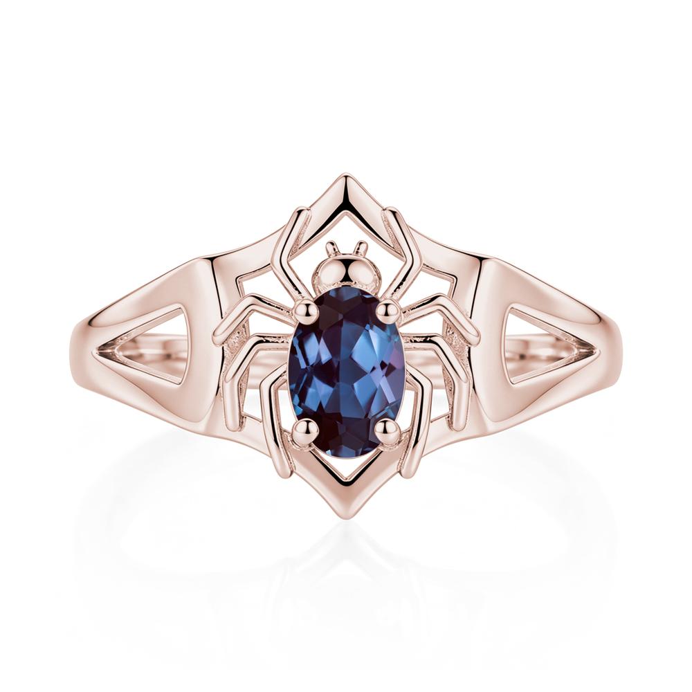 Gothic Rose Quartz Dark Spider Ring - LUO Jewelry #gemstone_Alexandrite