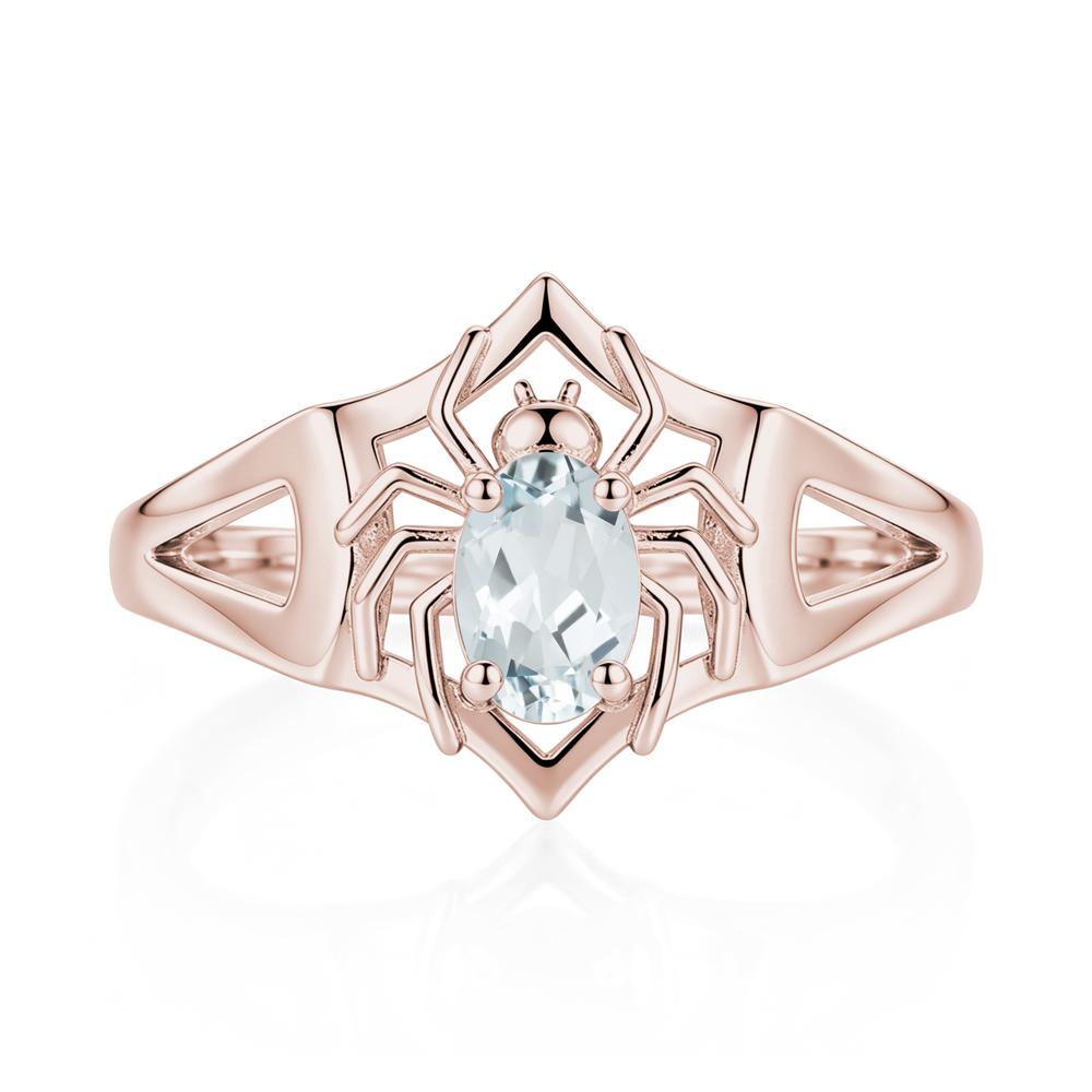 Gothic Rose Quartz Dark Spider Ring - LUO Jewelry #gemstone_Aquamarine