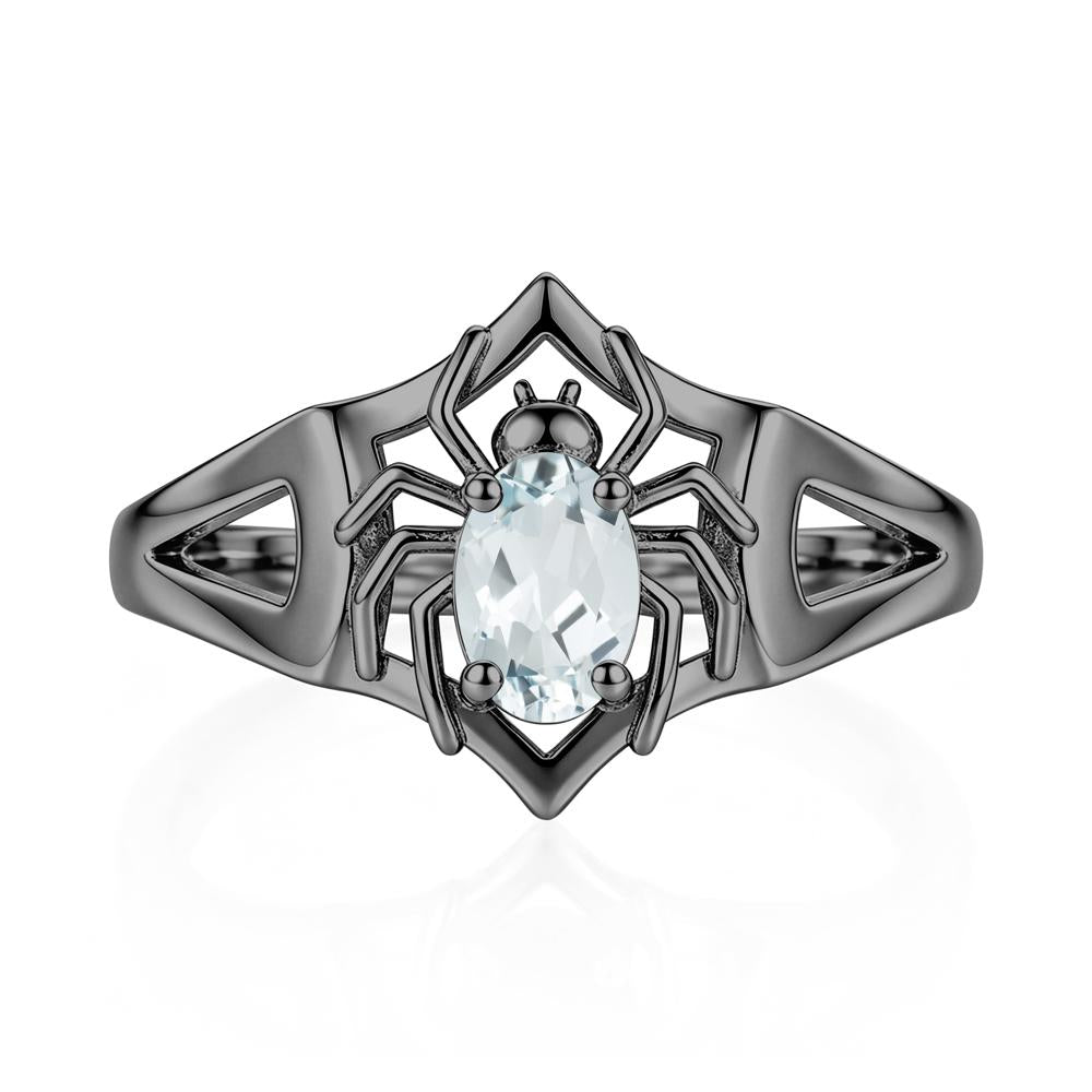 Gothic Rose Quartz Dark Spider Ring - LUO Jewelry #gemstone_Aquamarine