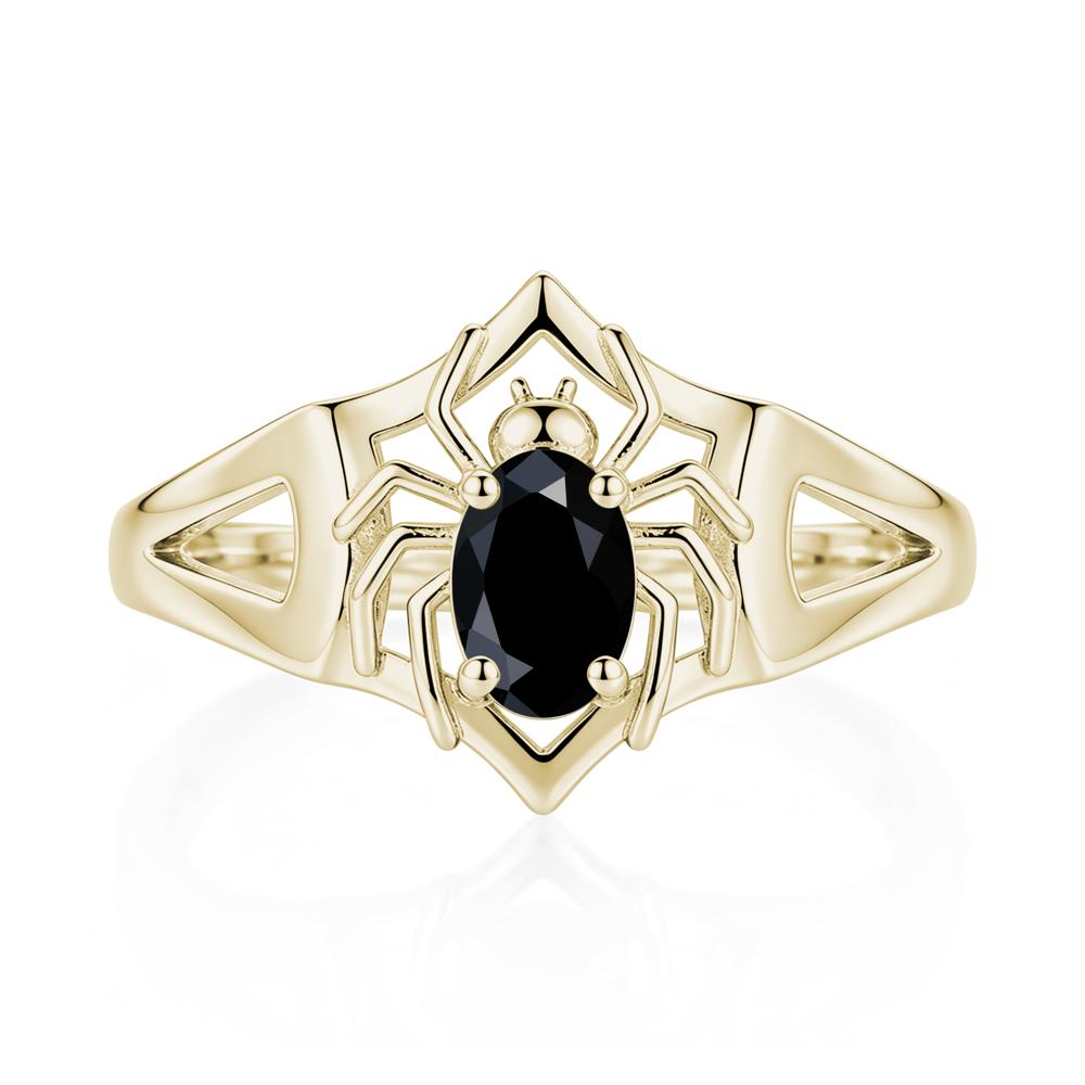 Gothic Rose Quartz Dark Spider Ring - LUO Jewelry #gemstone_Black Spinel