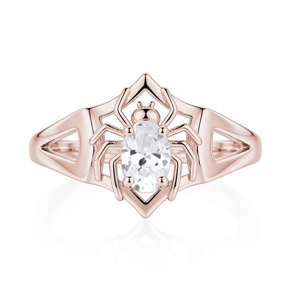 Gothic Rose Quartz Dark Spider Ring - LUO Jewelry #gemstone_Cubic Zirconia
