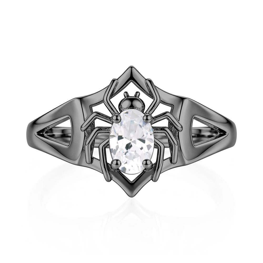 Gothic Rose Quartz Dark Spider Ring - LUO Jewelry #gemstone_Cubic Zirconia